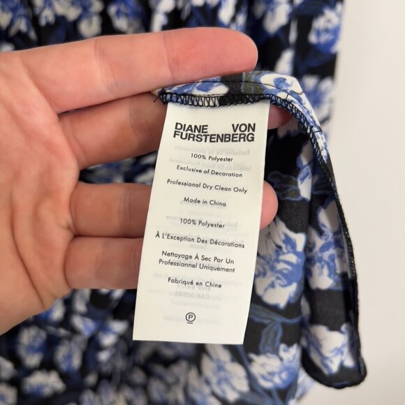 947 Diane Von Furstenberg Romi tiered floral-print crepe mini dress Size 10 - Picture 3 of 4